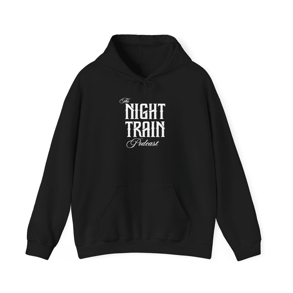 Night Train Podcast Hoodie — Retro Script Logo Pullover