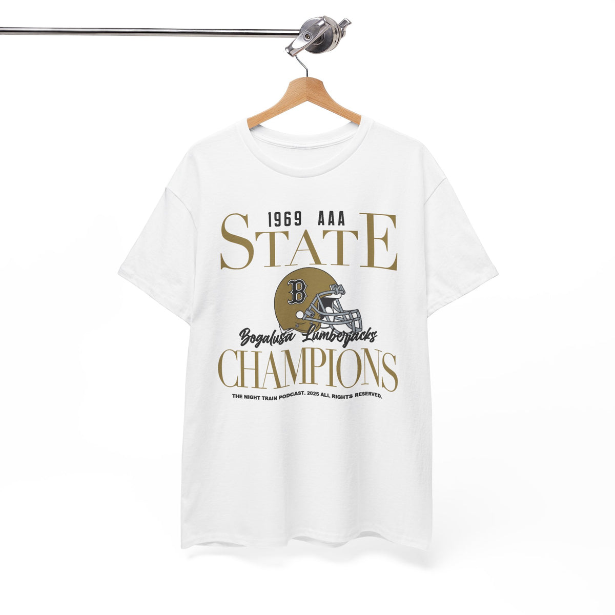 Champions Football Tee – 1969 AAA State Champions Helmet Design