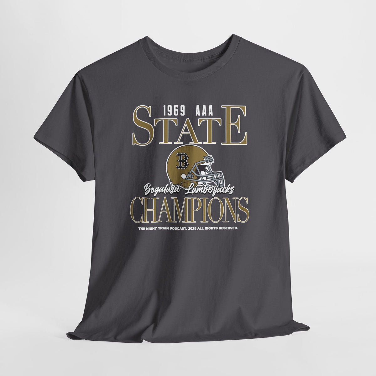 State Champions 1969 Football Helmet Tee — Vintage High School Champion Shirt