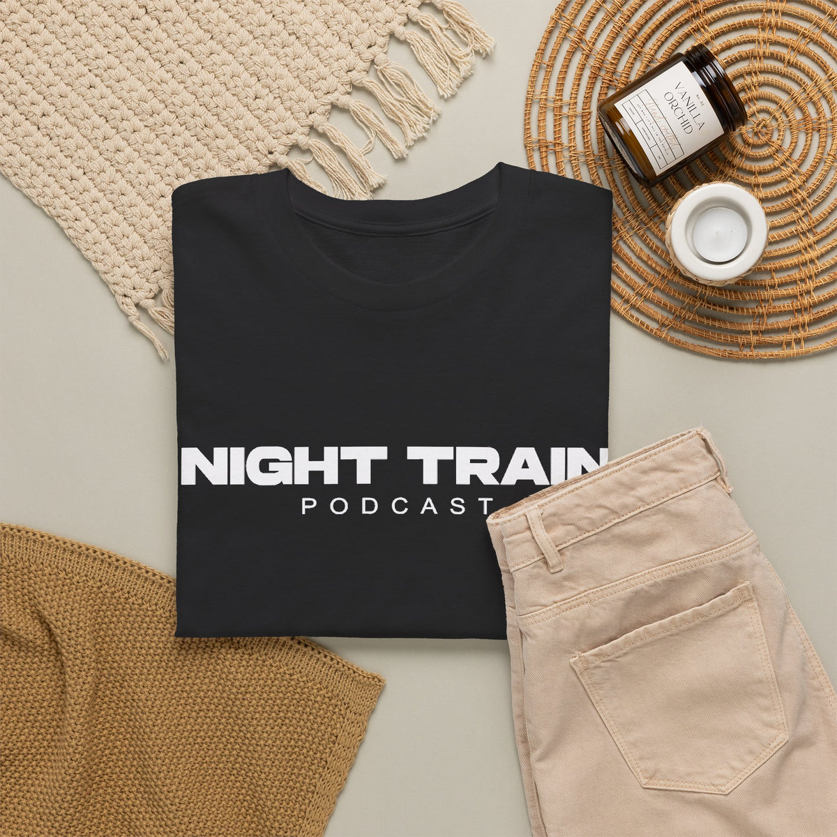 Night Train Podcast T-Shirt — Bold Logo Tee for Fans