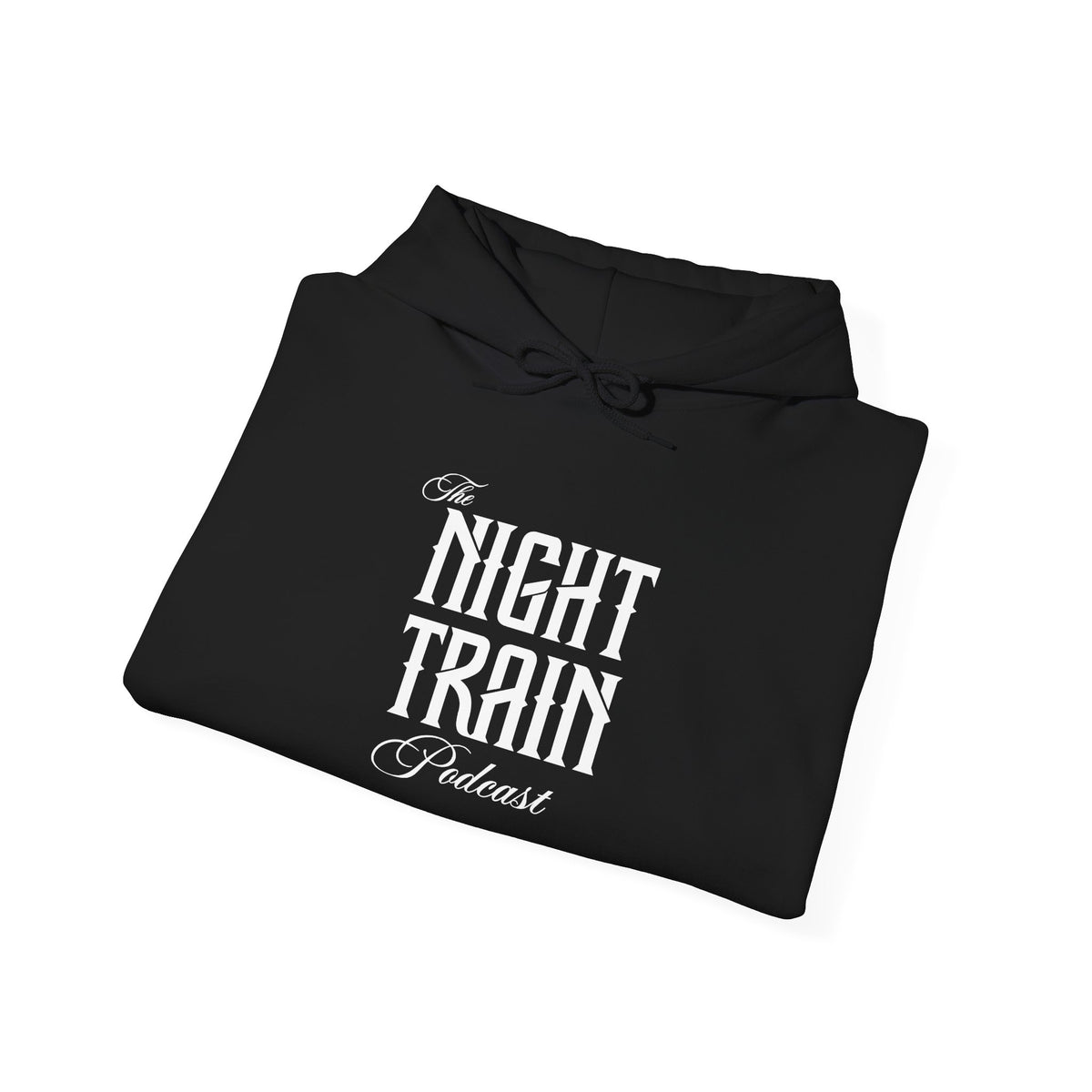 Night Train Podcast Hoodie — Retro Script Logo Pullover