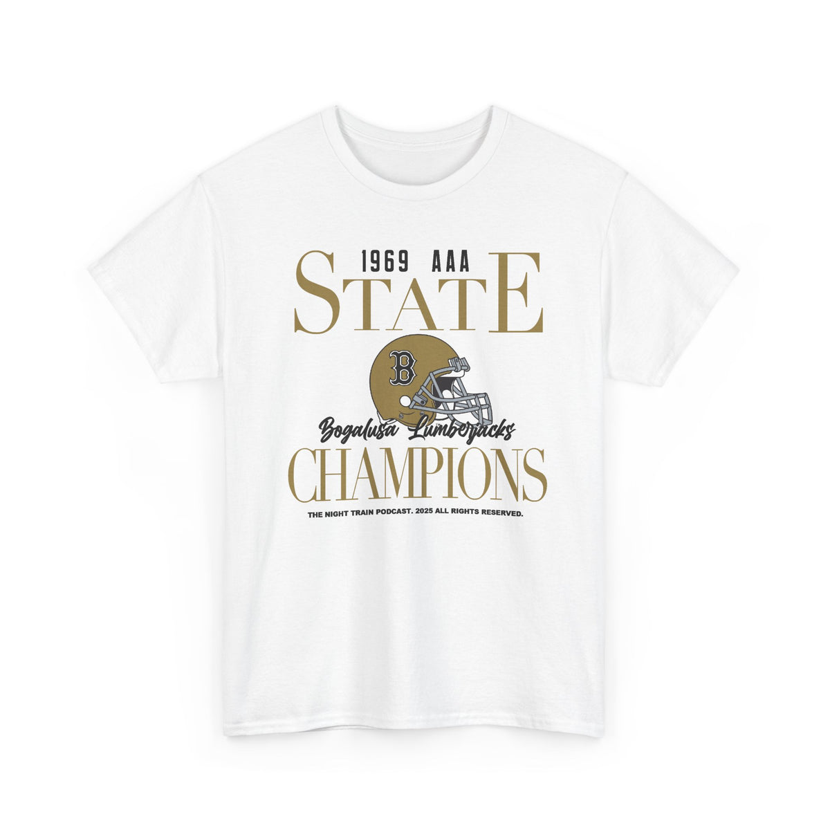 Champions Football Tee – 1969 AAA State Champions Helmet Design