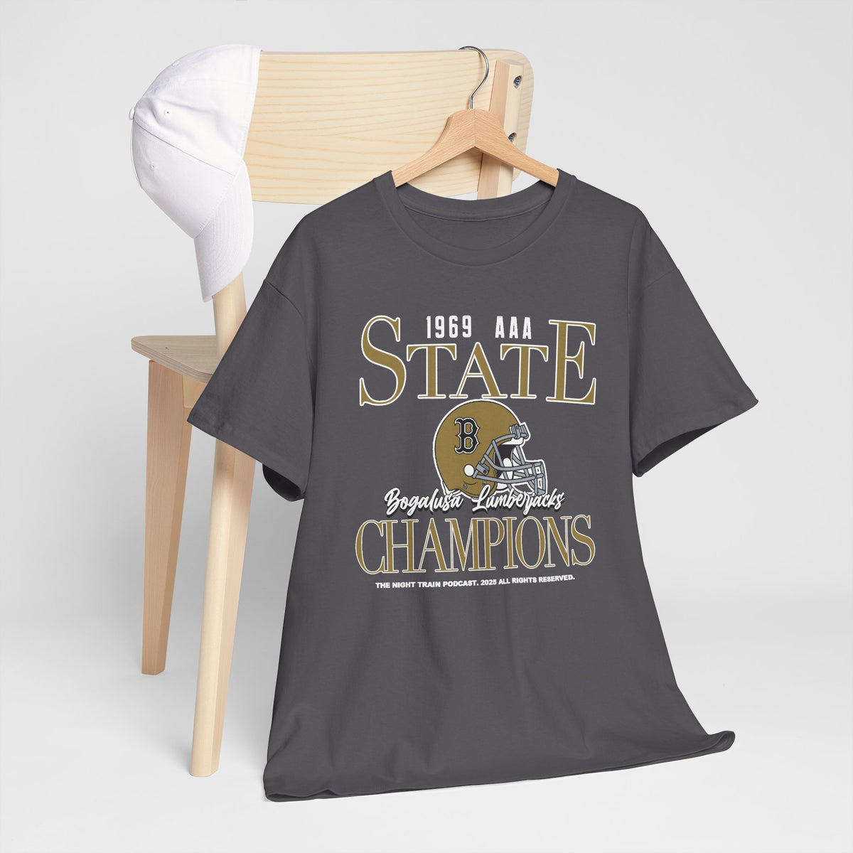 State Champions 1969 Football Helmet Tee — Vintage High School Champion Shirt