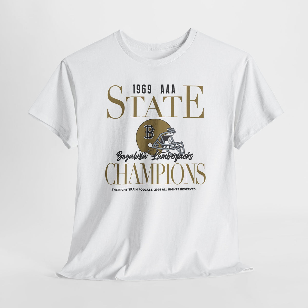 Champions Football Tee – 1969 AAA State Champions Helmet Design