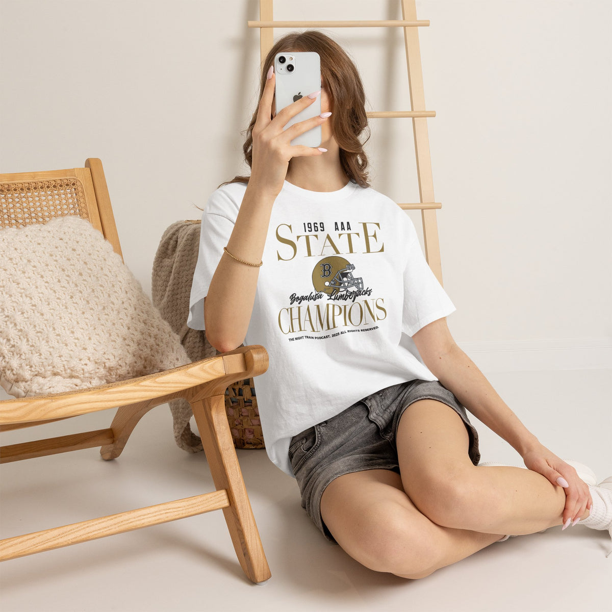 Champions Football Tee – 1969 AAA State Champions Helmet Design